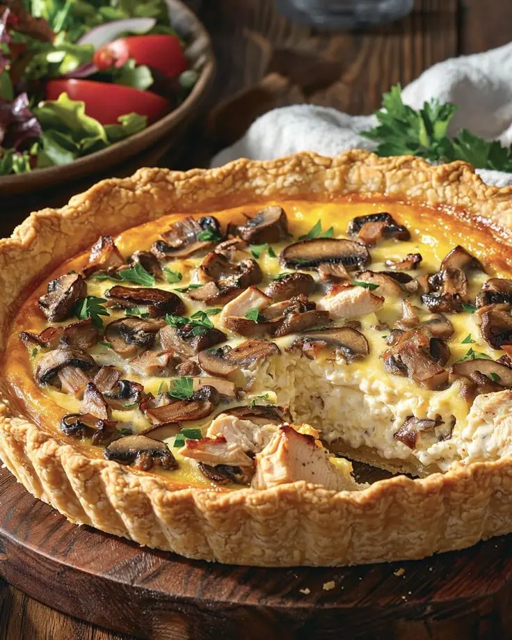 Mushroom Quiche Slice