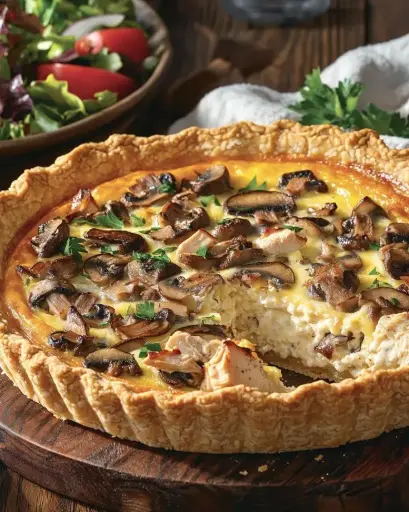 Mushroom Quiche Slice